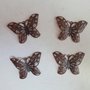 4 farfalle in filigrana rame