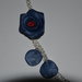 Collana in Fimo - Rosa blu con cuore rosso  - fatta a mano