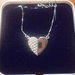 Collana cuore grande in argento 925 e cubic zirconia bianchi.