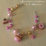 Bracciale con dolcetti in fimo e perline rosa