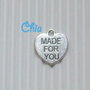 6 charms cuore "made for you"15x15mm