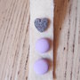 Set di 3 orecchini a lobo bottone e cuore in ceramica polimerica, orecchini fatti a mano, idea per la primavera, colori vitaminici, orecchini caramelle