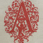 A - Monogramme Ornemental - Schema Punto Croce Iniziale A - Rouge du Rhin