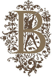 B - Monogramme Ornemental - Schema Punto Croce Iniziale B - Rouge du Rhin