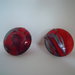 Orecchini clip magenta /rosso/argento.