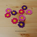 9 fiori ad uncinetto in giallo, viola, rosa e fucsia - decorazione primavera - per feste e compleanni, applicazioni su accessori e abiti   