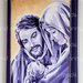 Dipinto acrilico su tela - Sacra famiglia -  viola