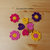 4 cuori + 4 fiori ad uncinetto in viola, rosa fucsia e giallo - decorazioni primavera - per feste e compleanni, applicazioni su accessori e abiti
