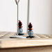 O2.15 - orecchini pendenti azzurri con bottoni vintage - linea 'Le marionette della felicità'
