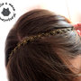 Fascia Fascetta cerchietto donna capelli Fiori Vintage colore bronzo anticato