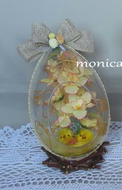 uovo plexiglass con fiori e pulcini