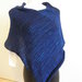 Poncho blu con lurex,misto lana,poncho leggero,accessori donna