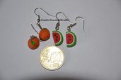 orecchini estivi in fimo- angurie o melone e arance- ARRIVA L'ESTATE!!!