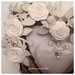 Cuore/fiocco nascita shabby in vimini con rose e cuore di piquet bianco