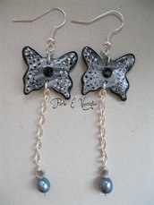 SCONTATI!!! ♥ Petula ♥ orecchini farfalla con perle di fiume