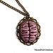 Collana in bronzo con cameo cervello creato a mano steampunk vintage