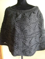 poncio copri soalle maglia traforata lana donna
