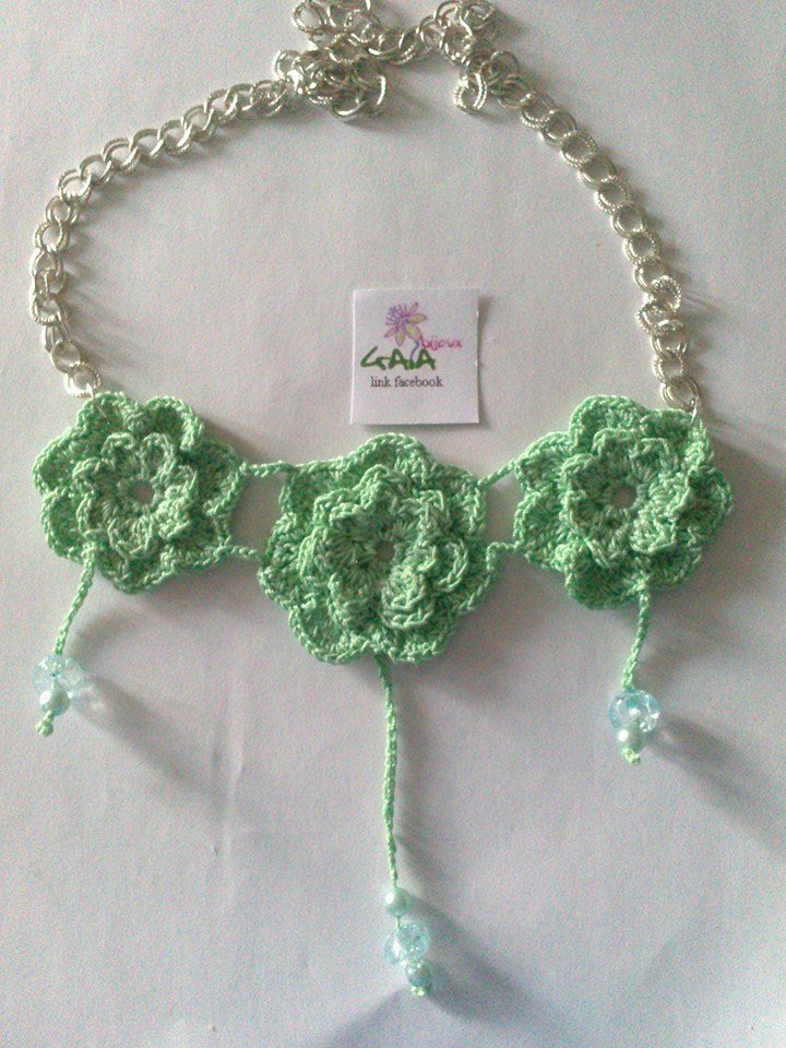 Clataly Ocean Collana Fatta A Mano Con Perle E Ciondolo Blu Onda - Lunghezza Regolabile 42-47 Cm