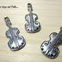 Charm/Ciondolo "Violino" color argento (28x11mm)