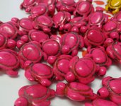 10 Perline Tartarughe colore FUCSIA