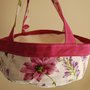 Borsa portatorte a fiori con bordo fucsia