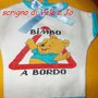 maglietta auto ricamata a punto croce bimbo a bordo idea regalo winnie the pooh