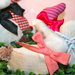 Segnaposto pasquali: Coniglietti colorati in stoffa 