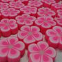 27 Perline  FIORE Pasta Polimerica color Rosa Fluo