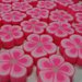 27 Perline  FIORE Pasta Polimerica color Rosa Fluo