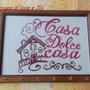 quadro portachiavi casa dolce casa decorata a mano punto croce idea regalo casa nuova