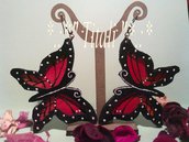 Orecchini farfalle "monarca" in legno