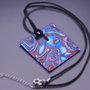 Necklace with Square Pendant in turquoise and brown color