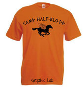 Maglietta T-Shirt Camp Half-Blood Campo Mezzosangue Arancione Percy Jackson