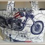 Borsa bandiera americana e moto di stoffa handmade★