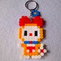 Portachiavi bimba con gattina Dorami in hama beads