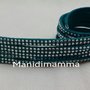 bracciale modello alcantara tonalità verde acquamarina con strass