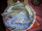 piatto terracotta con delfini