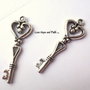 Charm ciondolo "Chiave Cuore" (4,2x1,5 cm) (cod.22363)