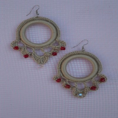 Orecchini A Cerchio Boho Con Perline In Legno E Vetro Multicolore – Placcatura Argento, Lunghi 8 Cm