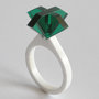 Ollo, anello solitario per sognare_versione color smeraldo