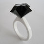 Ollo, anello solitario per sognare_versione color diamante nero