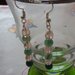 Orecchini con perline di agata verde striata e perline rosa