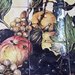 pannello in maiolica dipinto a mano, riproduzione 'canestra di frutta' di Caravaggio