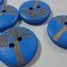 8 Bottoni in legno colore BLU