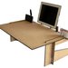Crodesk, scrivania in legno geek da letto o divano organizer con display stand per smartphone e docking station per tablet