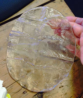 Foglia ovale  in vetro di murano cristallo trasparente
