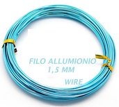  lotto 4 bobine mix wire alluminio da 10 mt  spess 1,5 mm e 1 cavetto acciaio 75 mt leggi