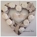 Cuore/fiocco nascita shabby chic in vimini con rose ,farfalle ,pizzo e cuore imbottito