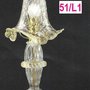 51- Lume 1 luce in vetro di murano cristallo con polvere oro nelle morise