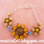 Bracciale country girasole e margherite